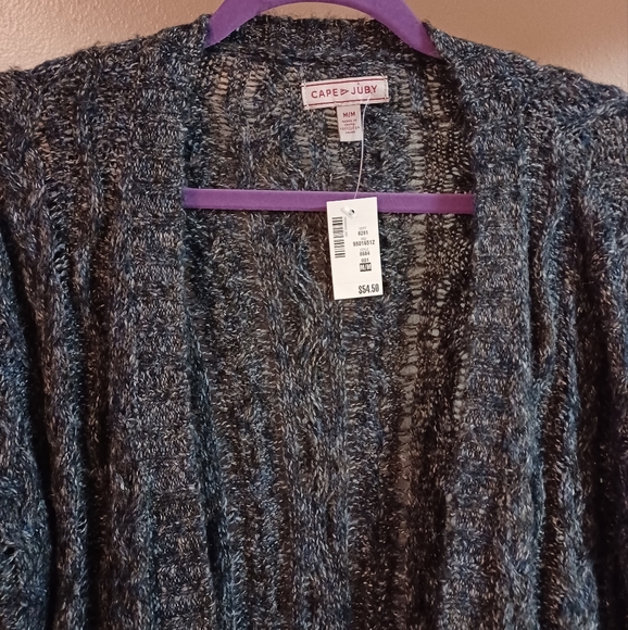 NEW CAPE JUBY Women's Medium Knit Gray/Blue Cardigan Sweater NWT - Picture 5 of 12